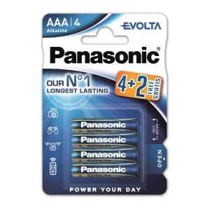 Батарейка Panasonic EVOLTA лужна AAА блістер, 6 шт., LR03EGE/6B2F UA